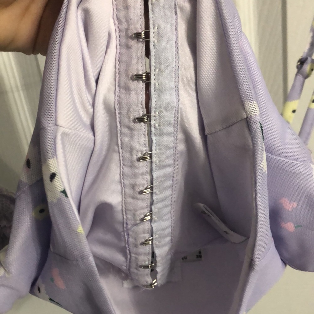 Princess Polly Lace Floral Y2K Mesh Corset Crop Top in Lilac Purple - Picture 7 of 10